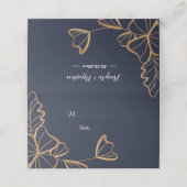 Zeemacht en gouden bloem plaatskaartje (Buitenkant ongevouwen)