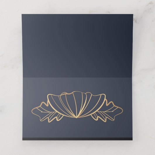 Zeemacht en gouden bloem plaatskaartje (Binnenkant ongevouwen)