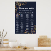 Zeemacht en gouden bloem poster (Keuken)