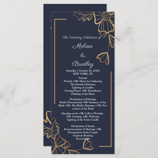 Zeemacht en gouden bloem programmakaart (Voorkant / Achterkant)