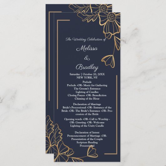 Zeemacht en gouden bloem programmakaart (Voorkant / Achterkant)