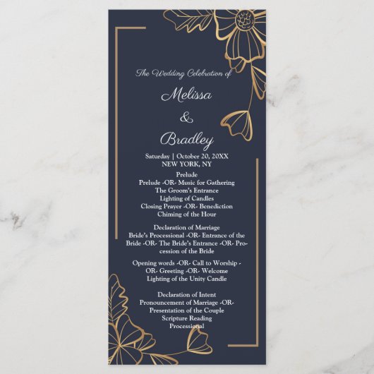 Zeemacht en gouden bloem programmakaart (Voorkant)