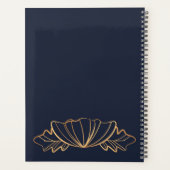 Zeemacht en gouden florale bruiloft planner (Achterkant)