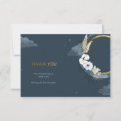 Zeemacht en goudfolie over de maan dank u uw kaart (Voorkant)