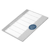 Zeemacht en grijze Chevron Pattern Weekly Planner Notitieblok (Schuin)