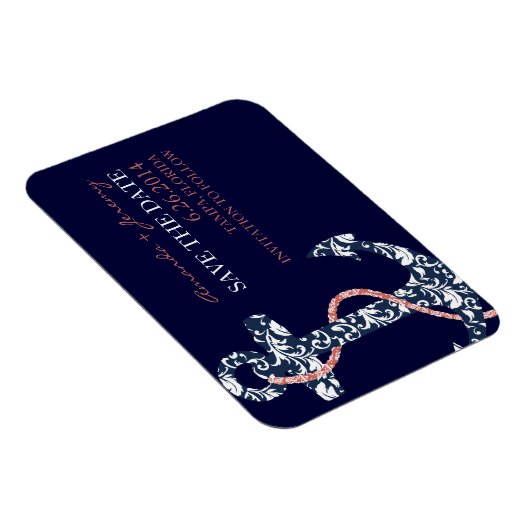 Zeemacht en koraalankerstrand bewaren de datum magneet (Rechterzijde)