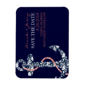 Zeemacht en koraalankerstrand bewaren de datum magneet (Verticaal)