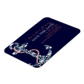 Zeemacht en koraalankerstrand bewaren de datum magneet (Linkerzijde)