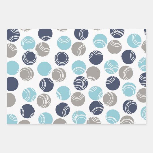 Zeemacht en lichtblauw op wit inpakpapier vel (Voorkant 3)