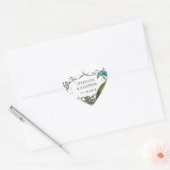 Zeemacht en mosterd Vogel-bruiloft Hart Sticker (Envelop)