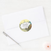 Zeemacht en mosterd Vogel-bruiloft Ronde Sticker (Envelop)