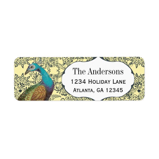 Zeemacht en mosterd Vogellabel Etiket (Voorkant)