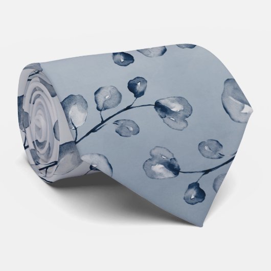 Zeemacht en mosterdblauw Eucalyptus Elegant Weddin Stropdas (Opgerold)