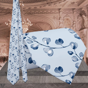 Zeemacht en mosterdblauw Eucalyptus Elegant Weddin Stropdas