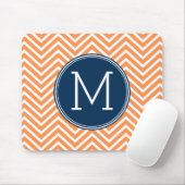Zeemacht en Oranje Chevrons met aangepast monogram Muismat (Met muis)