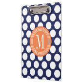 Zeemacht en Oranje groene Big Polka Dots monogramm Klembord (Links)