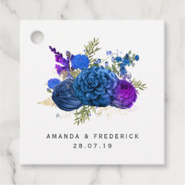 Zeemacht en Paarse  Floral en Lace Wedding Bedankjes Labels