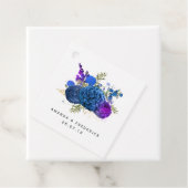 Zeemacht en Paarse  Floral en Lace Wedding Bedankjes Labels (In situ)