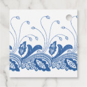 Zeemacht en Paarse  Floral en Lace Wedding Bedankjes Labels (Achterkant)