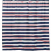 Zeemacht en Rode Nautical Stripe Douchegordijn (Voorkant)