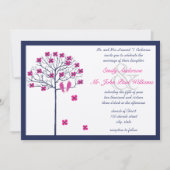  zeemacht en roze vogels op bloeiende bomen kaart (Voorkant)