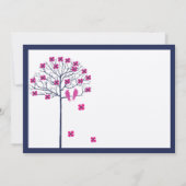  zeemacht en roze vogels op bloeiende bomen kaart (Achterkant)