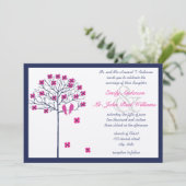  zeemacht en roze vogels op bloeiende bomen kaart (Staand voorkant)