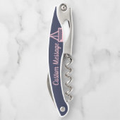  zeemacht en roze zeilboot Corkschroef Kurkentrekker (Achterkant)