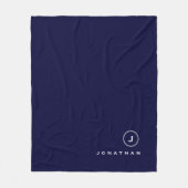 Zeemacht en wit | Eenvoudig monogram MEDA en naam Fleece Deken (Voorkant)