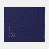 Zeemacht en wit | Eenvoudig monogram MEDA en naam Fleece Deken (Voorkant (Horizontaal))