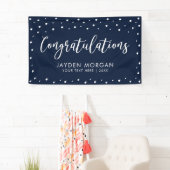 Zeemacht en wit | Gefeliciteerd Feestgebanner Spandoek (Insitu)