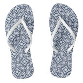 Zeemacht en wit mediterraan patroon teenslippers (Voetbed)