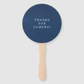 Zeemacht en wit met zilver Foil Wedding Favor Handwaaier (Achterkant)