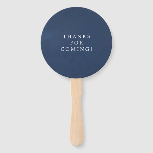 Zeemacht en wit met zilver Foil Wedding Favor Handwaaier (Achterkant)