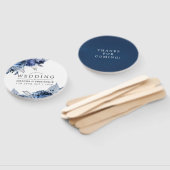 Zeemacht en wit met zilver Foil Wedding Favor Handwaaier (Niet-gemonteerd)