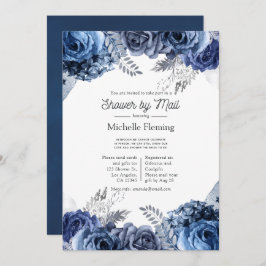 Zeemacht en wit met zilver Vrijgezellenfeest per p Kaart