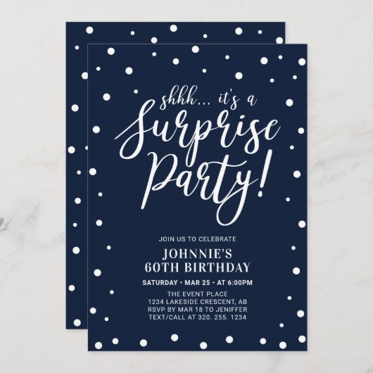 Zeemacht en wit | Verrassende geboortedag voor vol Kaart (Voorkant / Achterkant)