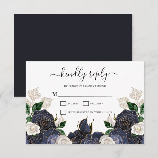 Zeemacht en without RSVP kaartje (Voorkant / Achterkant)