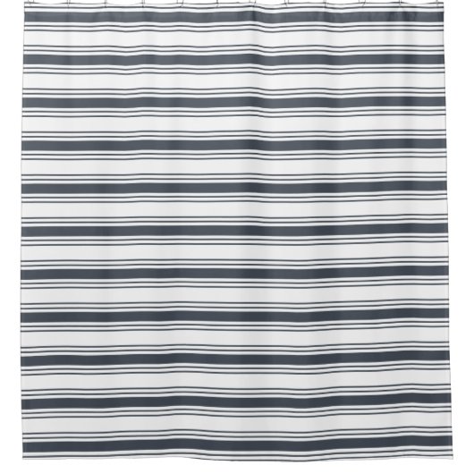 Zeemacht en witte horizontale streep douchegordijn (Voorkant)