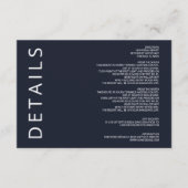Zeemacht en witte legante moderne minimalistische  informatiekaartje (Voorkant)