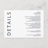 Zeemacht en witte legante moderne minimalistische  informatiekaartje (Voorkant)