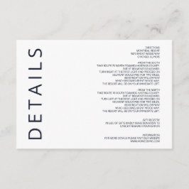 Zeemacht en witte legante moderne minimalistische  informatiekaartje