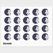 Zeemacht en witte Magnolia Elegant Wedding Ronde Sticker (Vel)