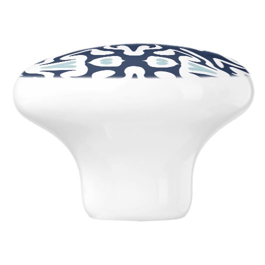 Zeemacht en witte mediterrane Tegel Keramische Knop (Zijkant)