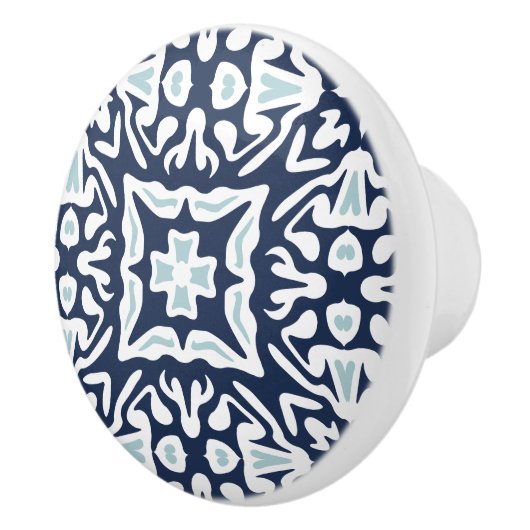 Zeemacht en witte mediterrane Tegel Keramische Knop (Rechts)