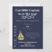 Zeemacht en witte zeilboot en Anchor Baby Boy Kaart (Voorkant)