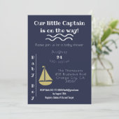 Zeemacht en witte zeilboot en Anchor Baby Boy Kaart (Staand voorkant)