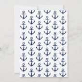 Zeemacht en witte zeilboot en Anchor Baby Boy Kaart (Achterkant)