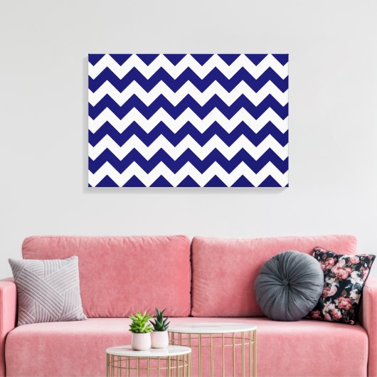 Zeemacht en witte zigzag canvas afdruk (Insitu (Woonkamer))
