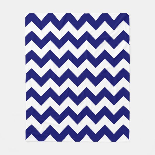 Zeemacht en witte zigzag fleece deken (Voorkant)